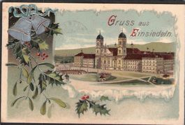 -Prägekarte ,Gruss aus Einsiedeln,1907
