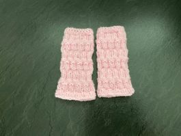 Handgestrickte Pulswärmer- Amedisli Rosa