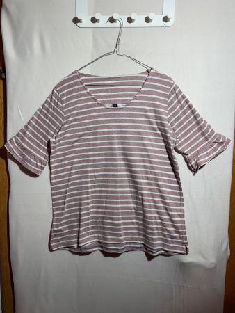 Rosa weiss gestreiftes Shirt von Multiblu Gr. 44