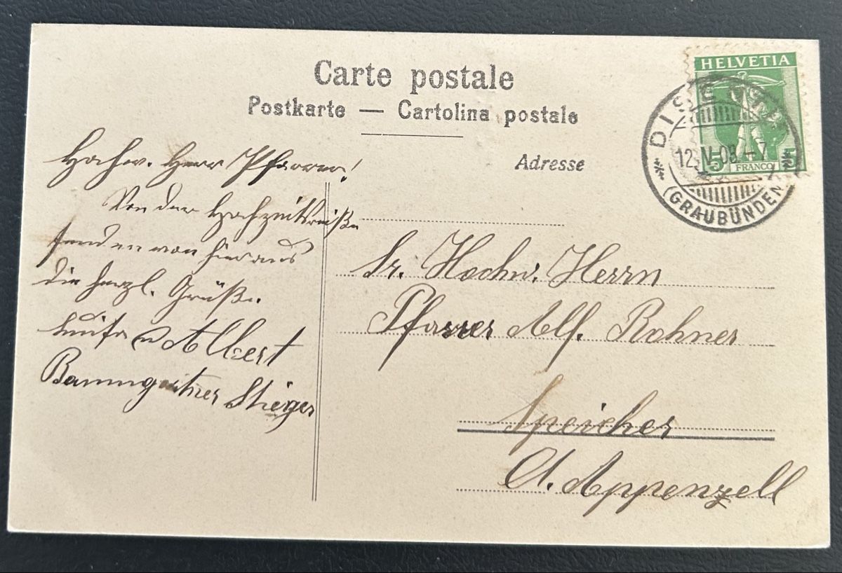 Cartes postales: Gruss aus Disentis 1908 – D'occasion à Horw par Tellbub 1