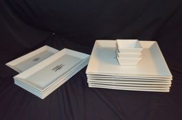 Teller Set eckig weiss  guter Zustand