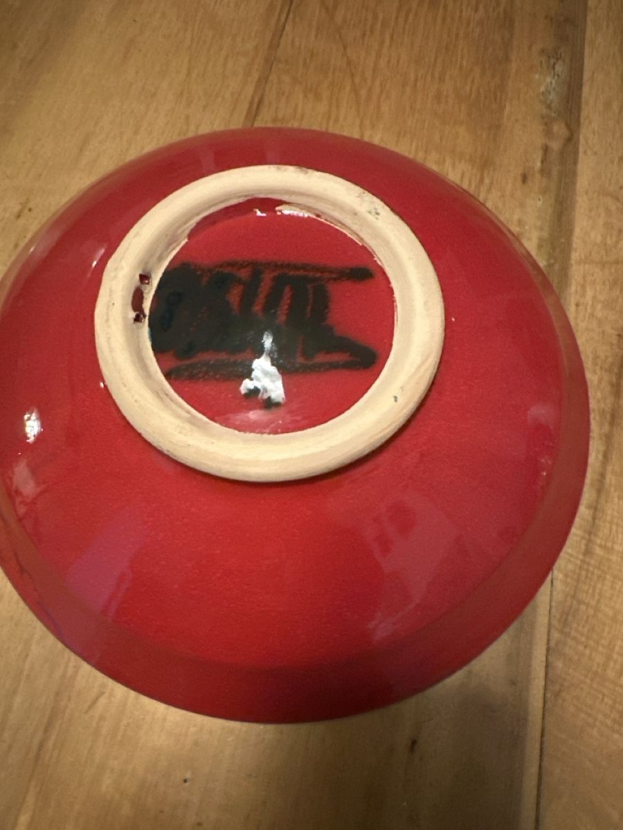 Piatti di portata: 70er Keramikschale, Rot/Orange, Durchmesser ca. 25cm – Usato da Frauenfeld venduto da aluma14 3