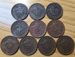 Lot 1 Rappen 1913/29 - Lot 10 Stück!