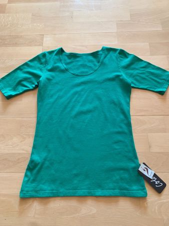 Colora Damen Shirt, Gr. XS, BioBaumwolle, Dunkelgrün, NEU