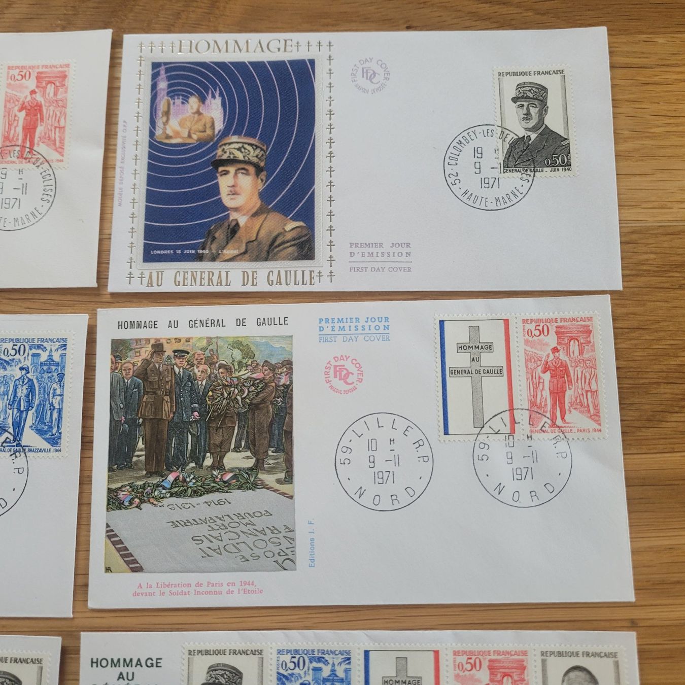 Tutti i francobolli: Lot FDC Général De Gaulle – Usato da Biel/Bienne venduto da Destockweb 3