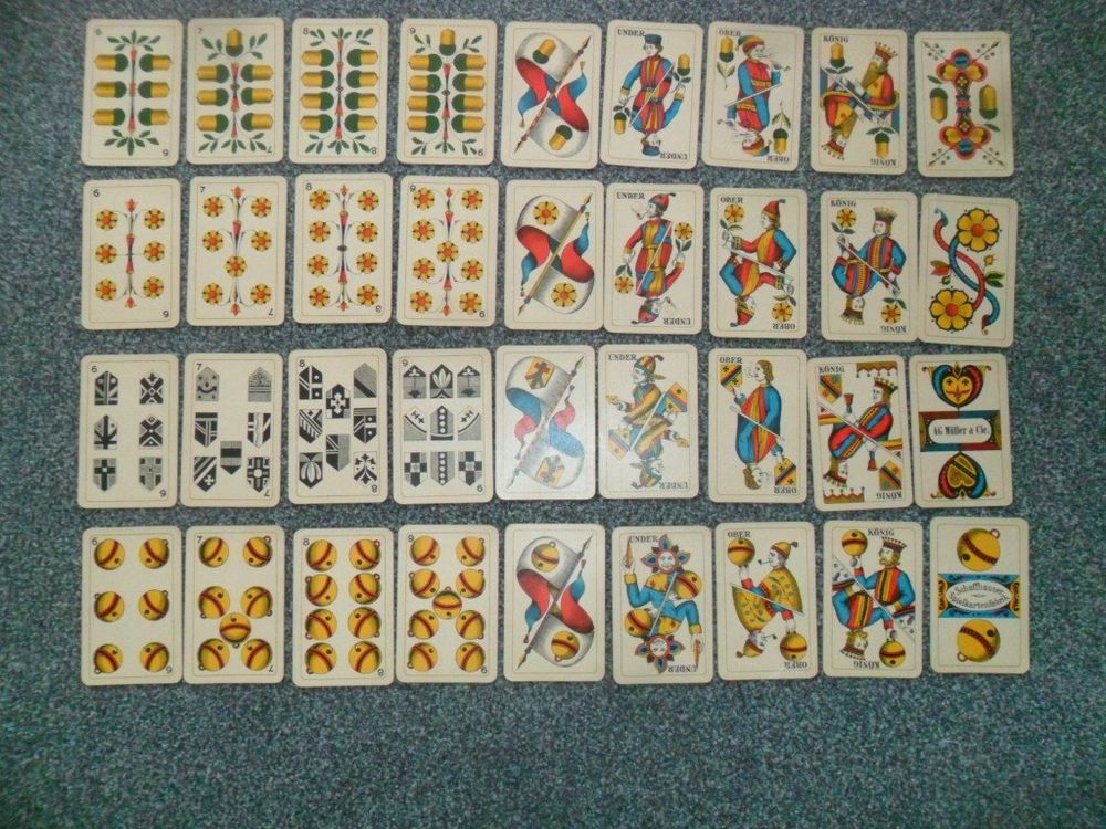 Coffret Ancien De Cartes AG. Muller&Cie - Poker, Bridge Et Dés