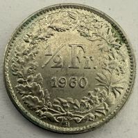 50 Rappen 1960 Helvetia Münze