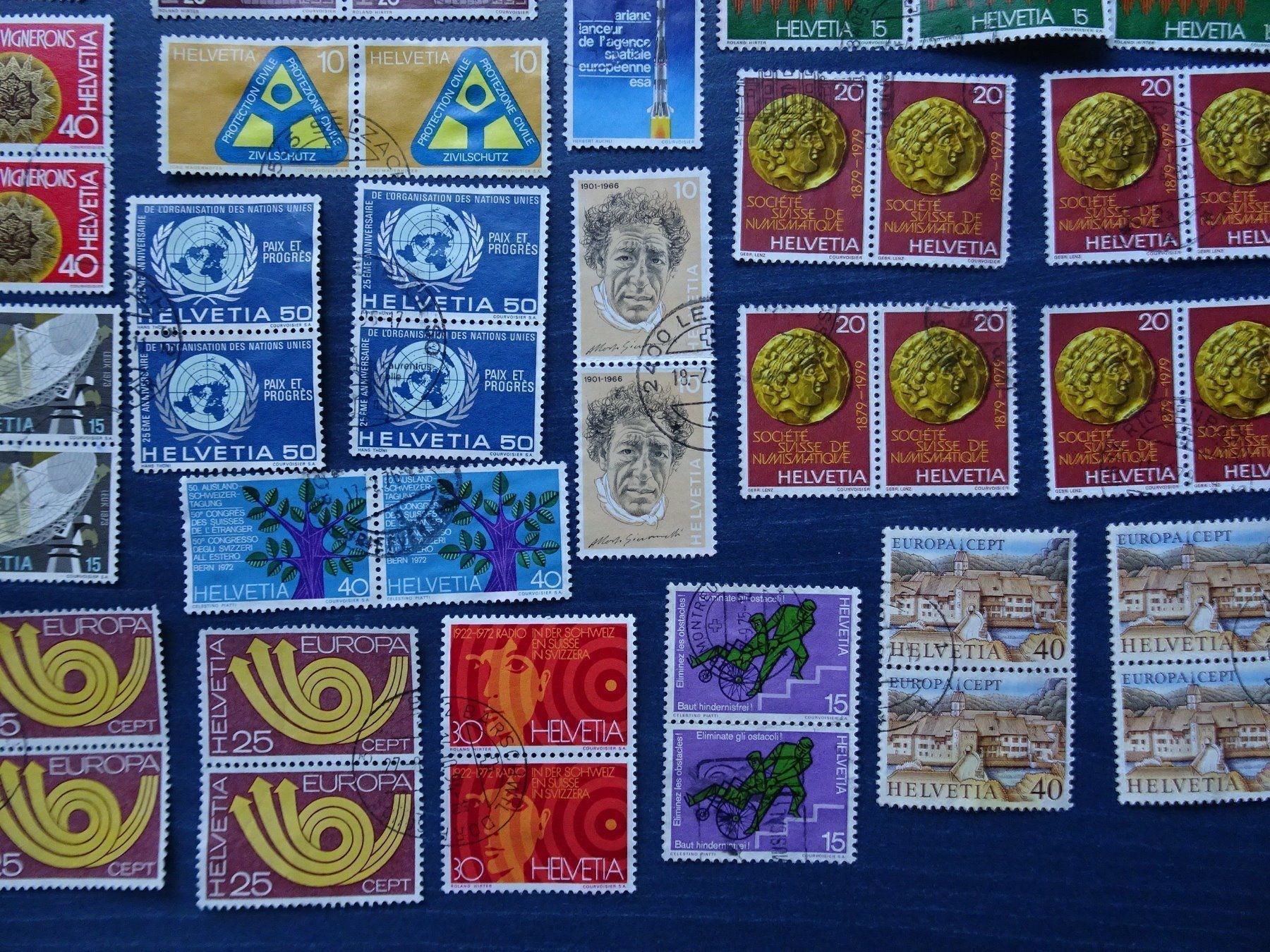 Tutti i francobolli: 1970-79 Div. 2er-Streiffen – Usato da Aadorf venduto da Chnorli-Furz 4