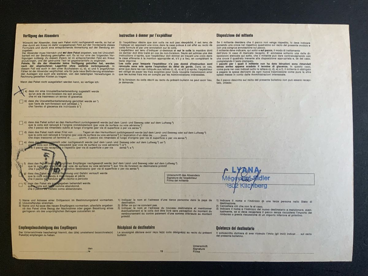 Alle Briefmarken: Chiasso Paketkarte – Gebraucht aus Binningen von chr_cr5n 1