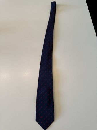 Valentino Cravatte Tie, Blue with Red Music Notes, Silk