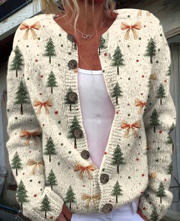 MUST HAVE - stilvoller 3D Strick-Cardigan, beige, 1 Size