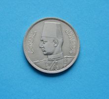 Münze Ägypten 10 Piastres (10 Qirsh) 1937 AH1356  Silber