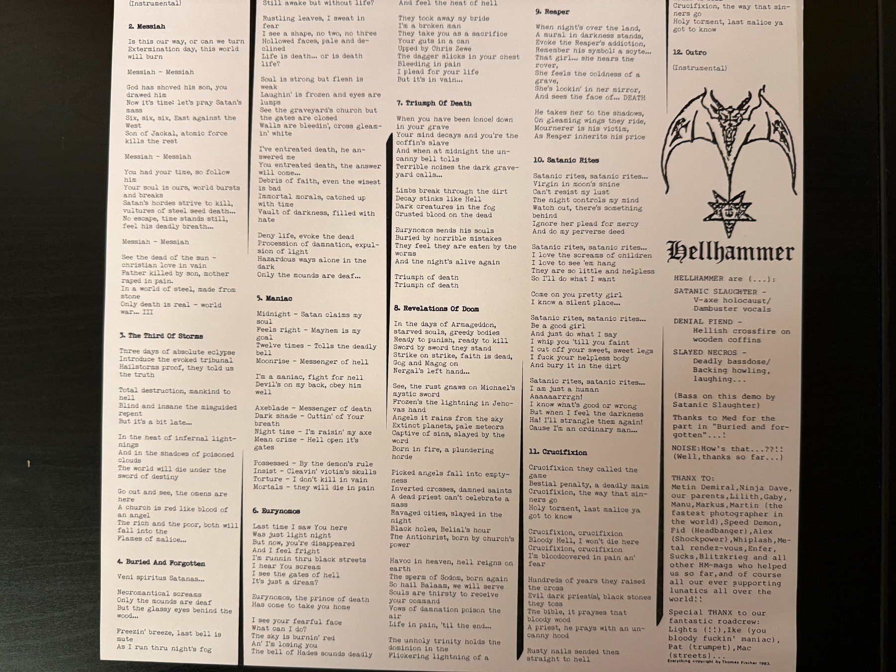 Schallplatten: Hellhammer – Satanic Rites [LP EU] – Gebraucht aus Tamins von Dark-Skull-Vinyl 2