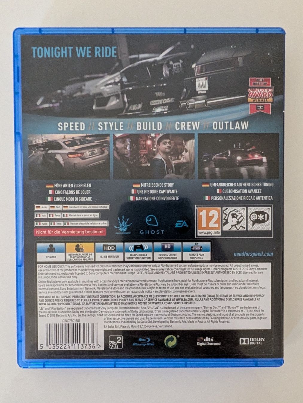 Sony Spiele: Playstation 4 - Need for Speed ab 1Fr – Gebraucht aus Kappel SO von Knoggaz 2
