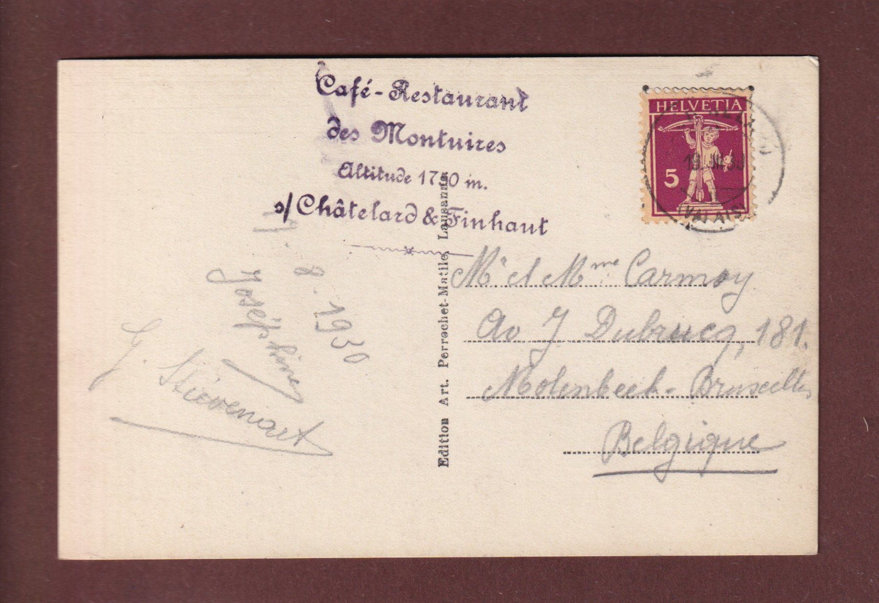 Cartes postales: BARBERINE - Le Lac - 1930 – D'occasion à Pully par nicecards 1