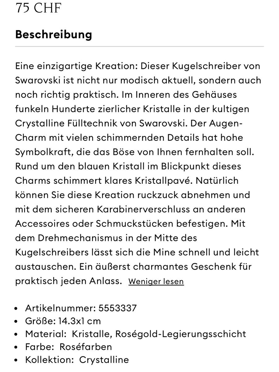 Swarovski Penna & Evidenziatori: Swarovski Kugelschreiber Neu – Nuovo e nell'imballaggio originale da Root venduto da Fashionhomeandmore 1
