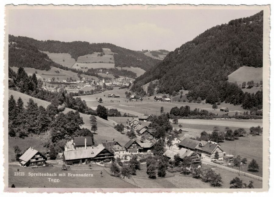 Ansichtskarten: Brunnadern Spreitenbach, um 1940 – Gebraucht aus Frauenfeld von POML