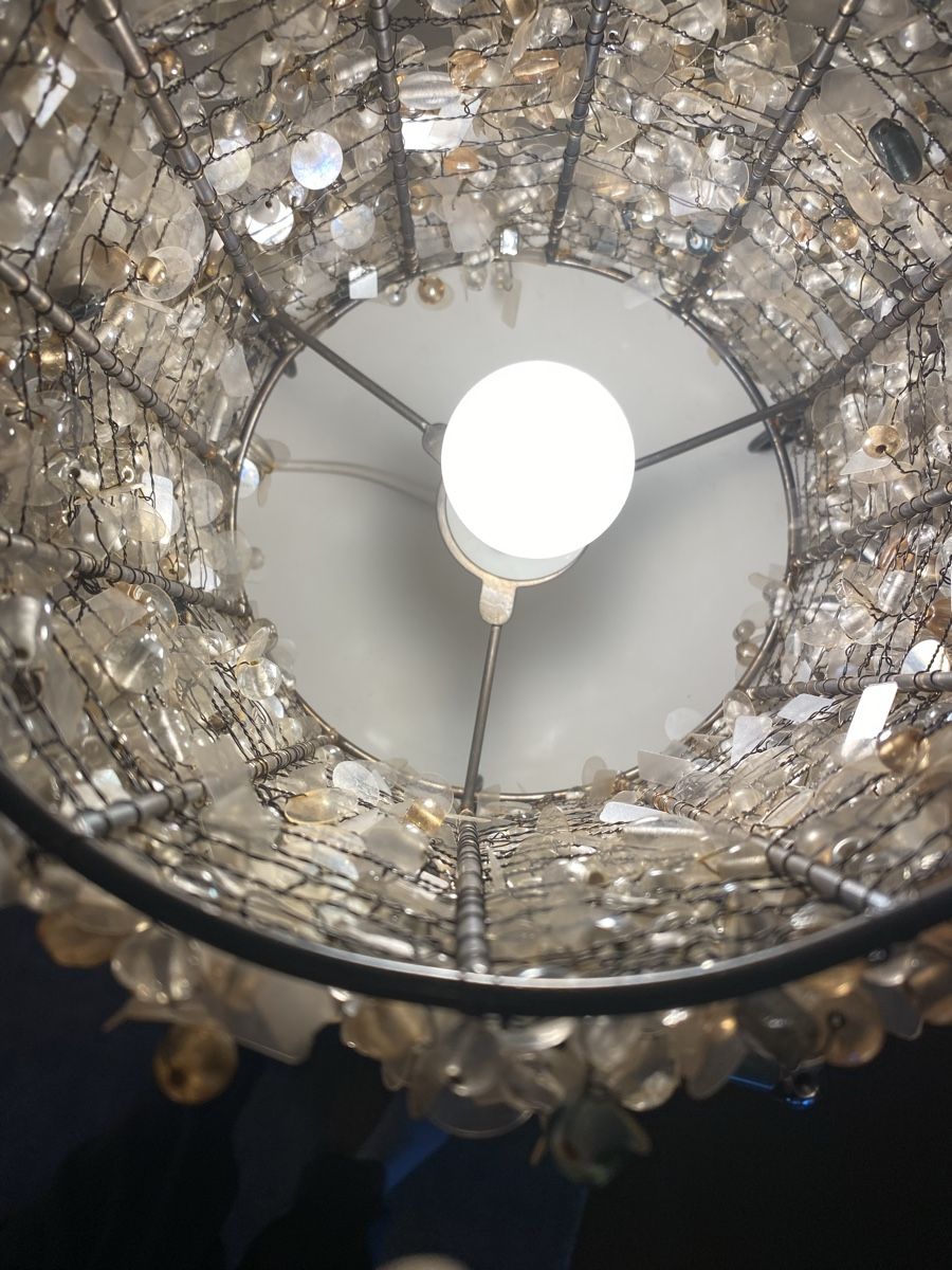 Lampen: Tischlampe, Metall mit Perlen – Gebraucht aus Zürich von eileenchen1 1