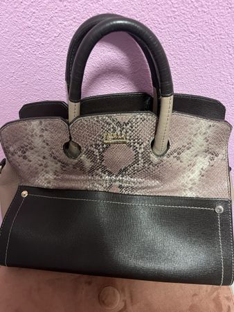 Sac à main femme brun et beige aspect serpent bon état