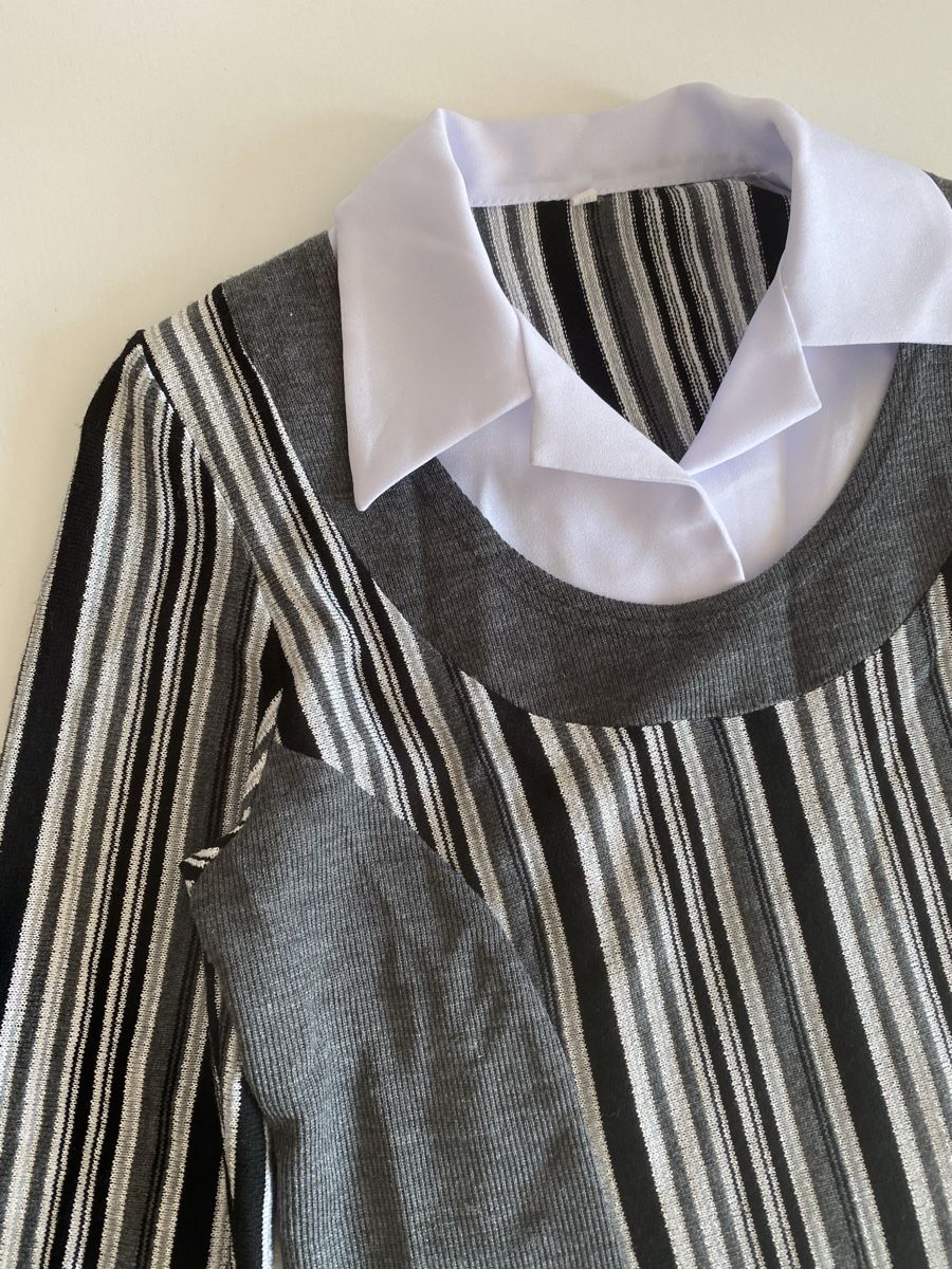Pullover & Sweatshirts: Damen Langarmshirt gestreift mit Gürtel Gr. m – Gebraucht aus lommis von inf_thv8 1
