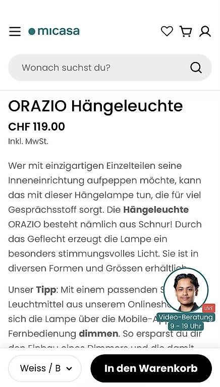 Micasa Lampadari & plafoniere: Hängeleuchte Orazio Micasa – Usato da Birr venduto da Simiswiss 1