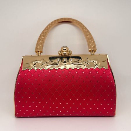 Rote Cocktail-Clutch Handtasche aus Metal Damen