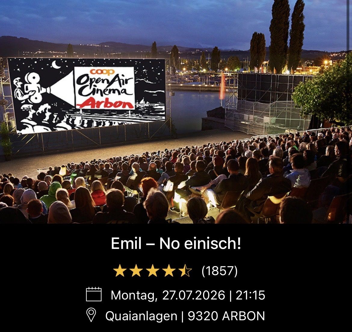 Biglietti: Openairkinotickets Emil Arbon – Nuovo e nell'imballaggio originale da Winterthur venduto da Kate016 1