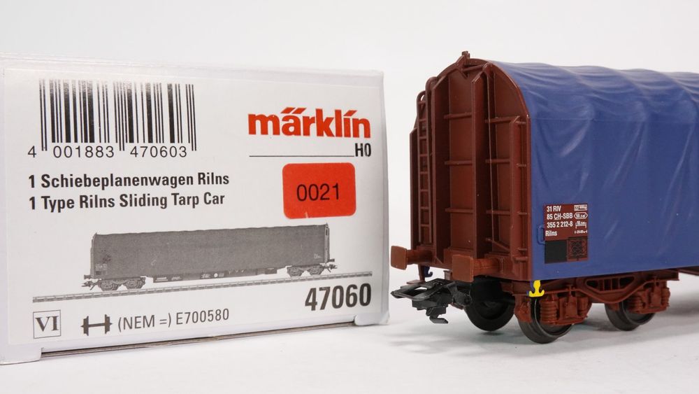 c4 Märklin 47060 SBB Schiebeplanenwagen Rilns (0021) (Gebraucht) in ...