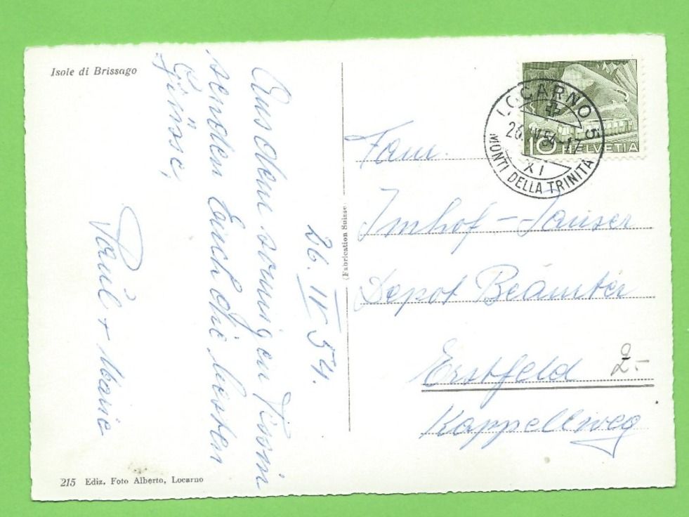 Cartoline postali: Isole di Brisago – Usato da Zürich venduto da t24_de 1