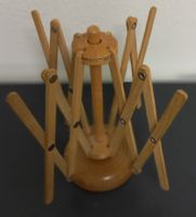 ÄLTERES *WOLL - WICKLER - GERÄT* DREHBAR/HOLZ/DM 12/H 24CM