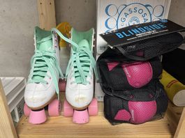 Rollerblade mit Knieschoner für Kinder Grösse 35-38