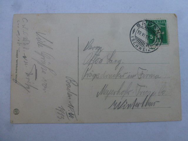 Ansichtskarten: Ansichtskarte Baden 1913 – Gebraucht aus Walkringen von Casablanca777 1
