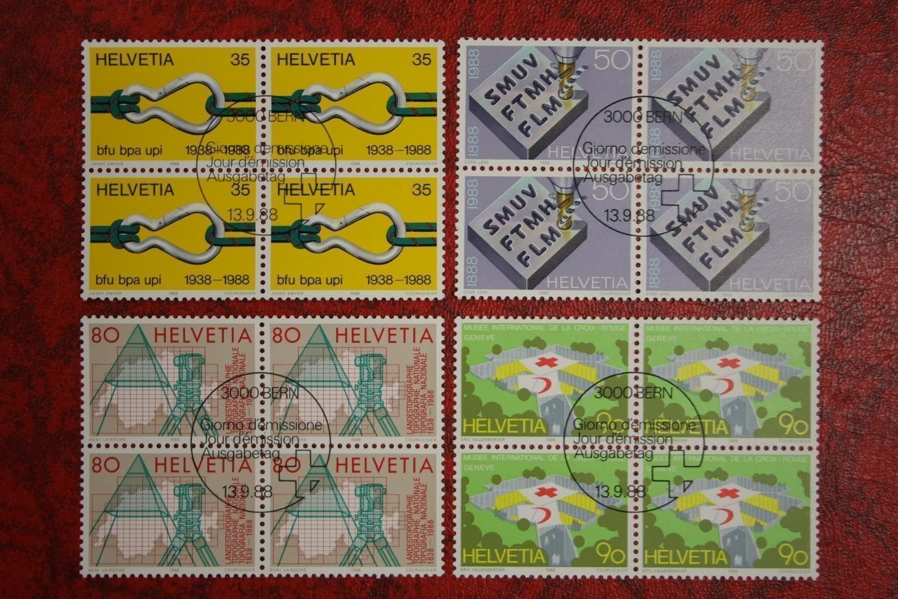 Tutti i francobolli: 1988: 765-768 4er-Block ET. mit Gummi – Nuovo (secondo la descrizione) da Deitingen venduto da Lglobi