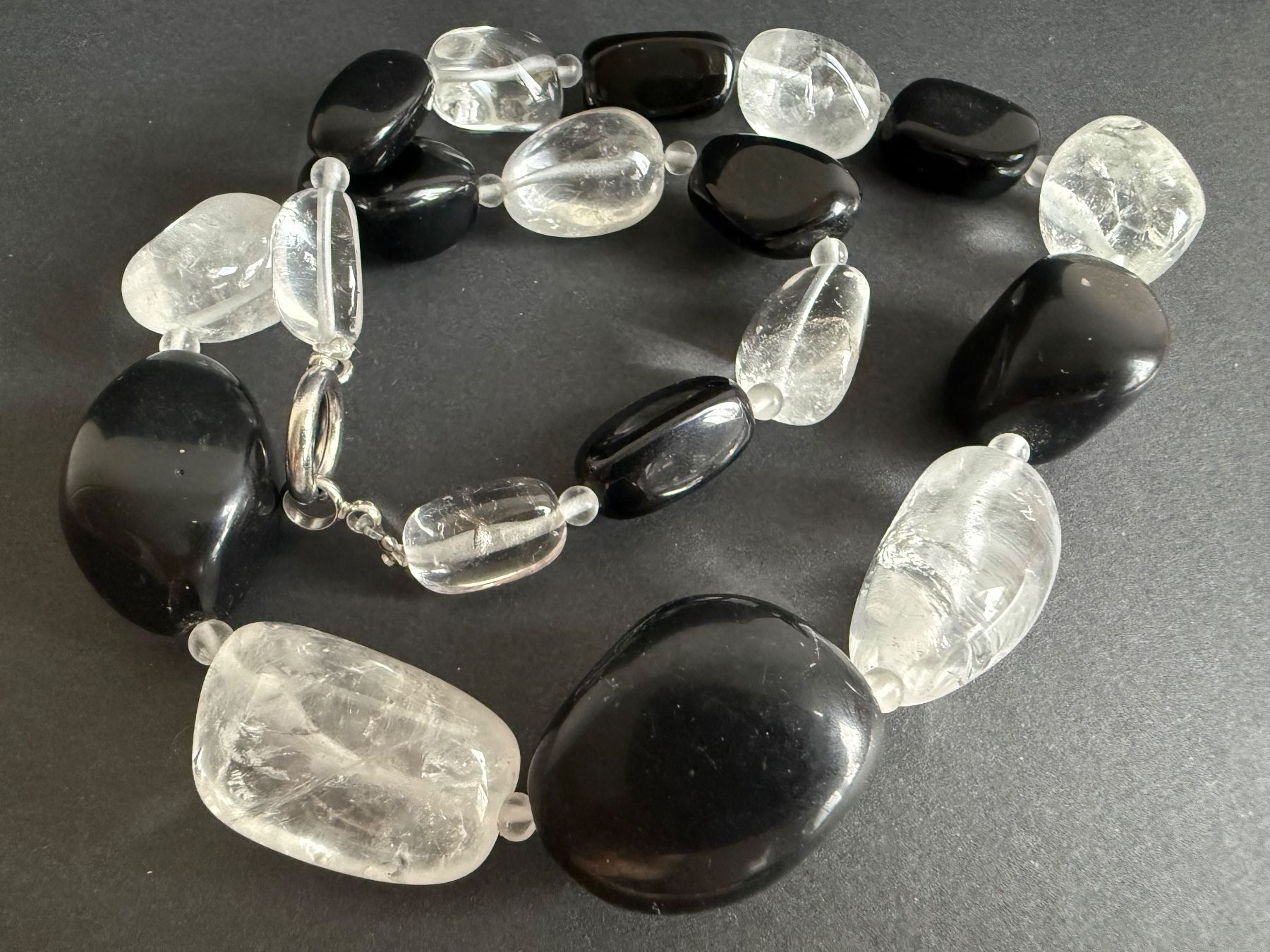 Onyx Catenine: Bergkristall und Onyx Kette – Usato da Spiegel b. Bern venduto da Rogger72 3