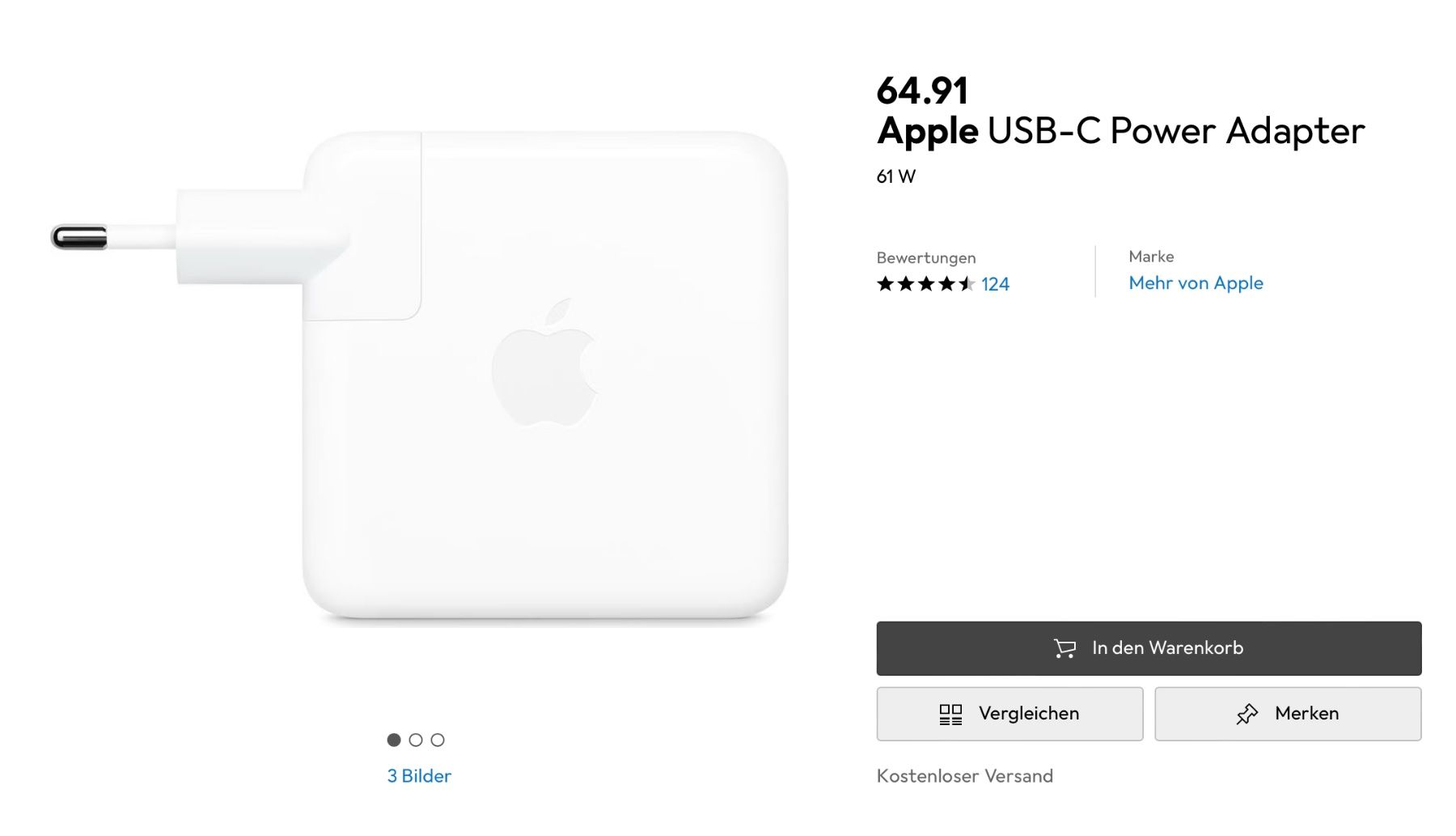 Apple Chargeur: Original 61 Watt Apple USB-C Ladegerät – Neuf avec emballage d'origine à Wettingen par Jasper73 4