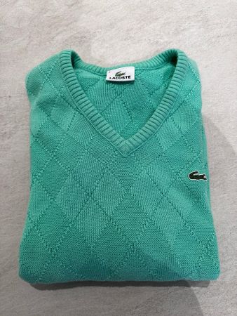 Lacoste Wool Sweater, V-Neck, Size 3