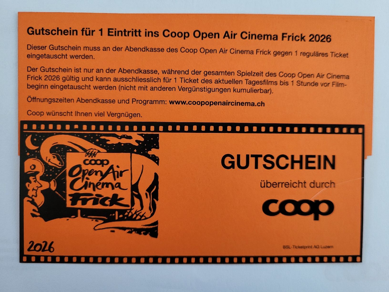 Tickets: Open Air Cinema Frick – Neu (gemäss Beschreibung) aus Therwil von Hexe13 1