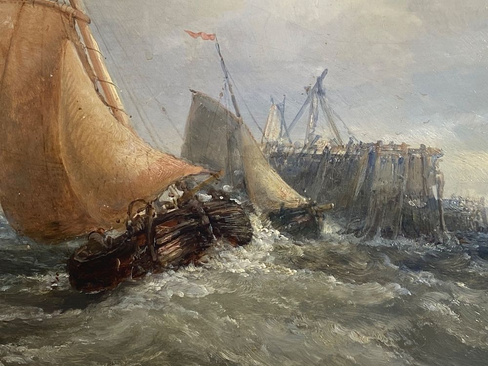 Tableau Huile Sur Panneau SIGNÉ James WEBB (1825-1895) - Marine, Bateaux, Voiliers - 19ème, Encadré
