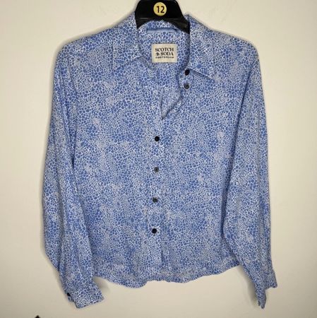 Damen Hemd Scotch and Soda blau weiss gemustert GR.M