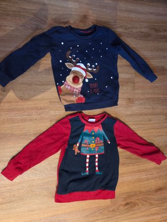 2 Pullover Weihnachten, Gr. 110 / 116