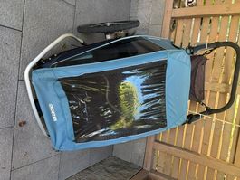 Fahrradanhänger Croozer Kid for 2 plus, mit viel Zubehör
