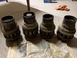 4 antike Holz Wagenrad Naben