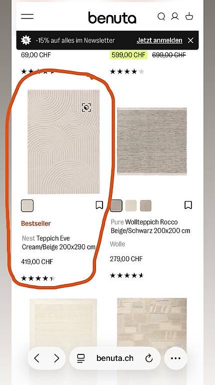 Teppiche: Wohnzimmer Teppich – Gebraucht aus Neukirch (Egnach) von ble_rsv6
