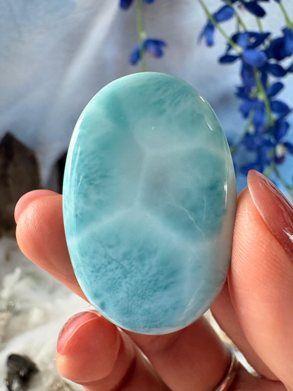 Minerali & Pietre curative: Larimar Cabochon – Nuovo (secondo la descrizione) da Neuheim venduto da m.hald 4