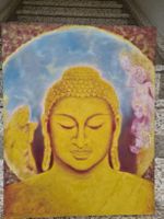 Buddha Gemälde von Indischem P. Biswas,Öl auf Leinwand, 2004