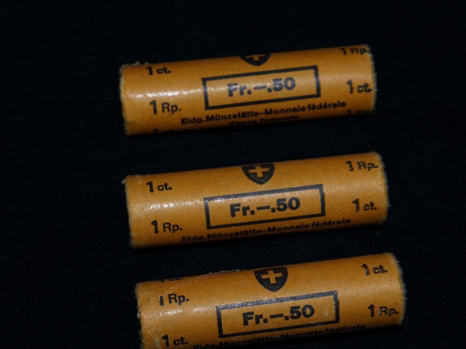 Tutti le monete: 3 Rollen 1 Rappen originalverpackt – Nuovo e nell'imballaggio originale da Einsiedeln venduto da fun4u59