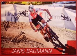Janis Baumann Autogramm signiert Foto 15x21cm Mountainbike
