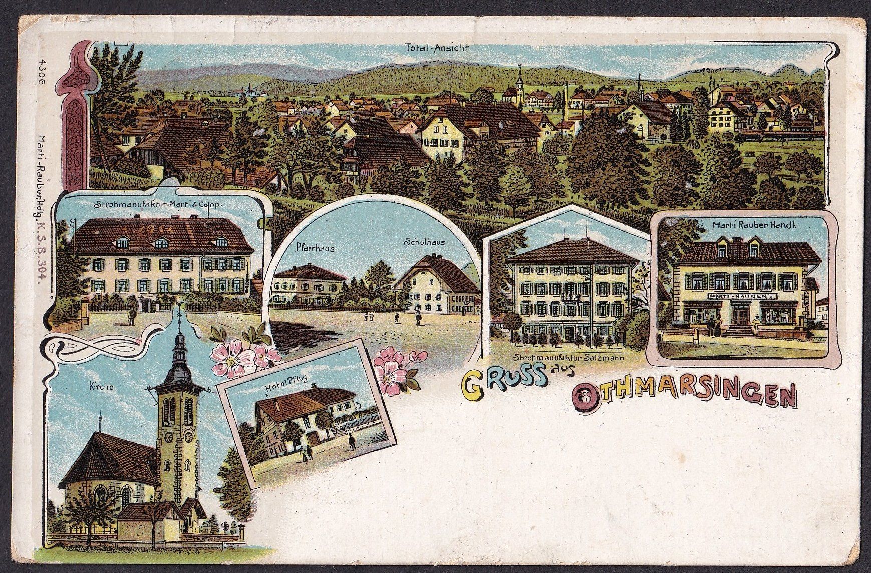 Ansichtskarten: Othmarsingen farbige Lithografie 7 Bilder – Gebraucht aus Olten von clotaldi