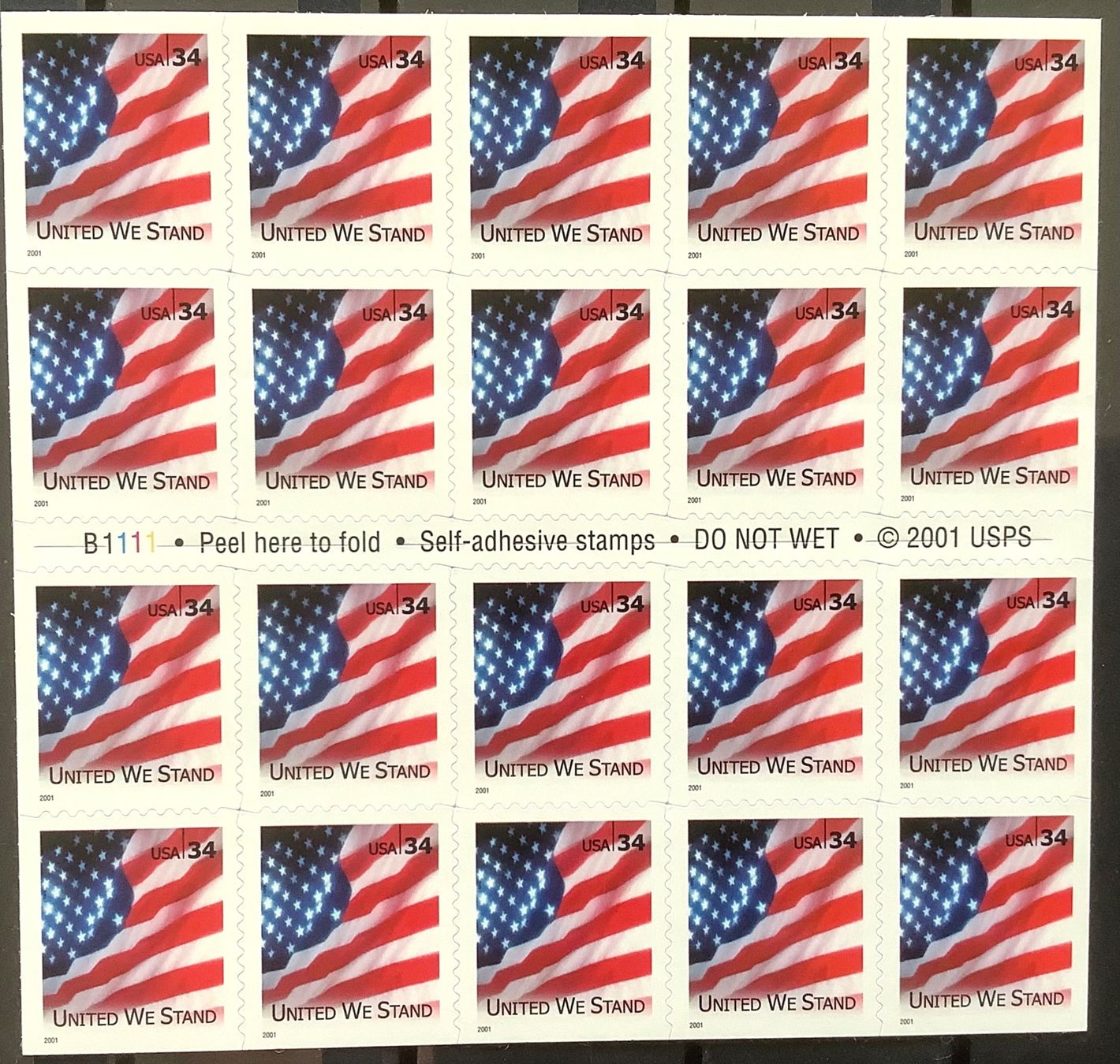 Tutti i francobolli: 2001 USA / United We Stand / Kleinbogen ** – Nuovo (secondo la descrizione) da Liestal venduto da Skunk02