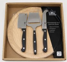 SBS Käsemesser-Set Gourmet Royal mit Holzbrett - neuwertig